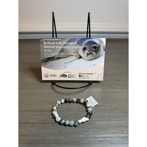 Fahlo Elephant Seal Tracker Glide Bracelet Papillae Stone Beaded NWT Unisex